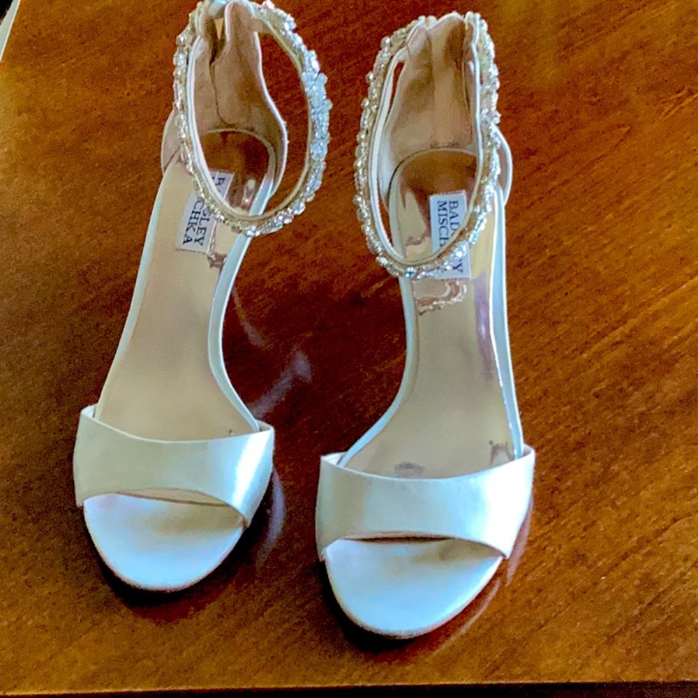 Beautiful Badgley Mischa sandals with jeweled ankle strap.